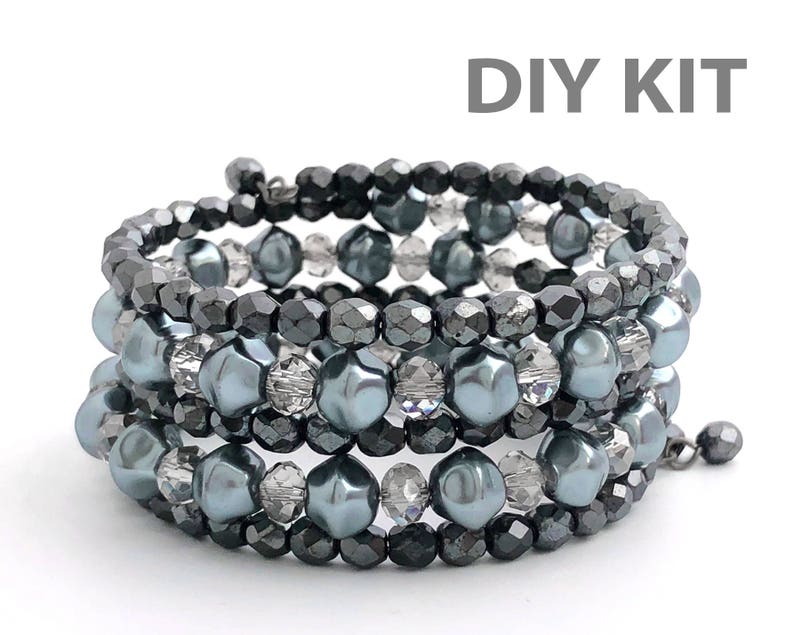 Memory Wire Bracelet Kit DIY Jewelry Kit Beading Kits Etsy