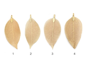 Gold Leaf Pendant, Real Leaf Pendant, Necklace Pendant, Nature Pendant, Gold Plated, DIY Jewelry