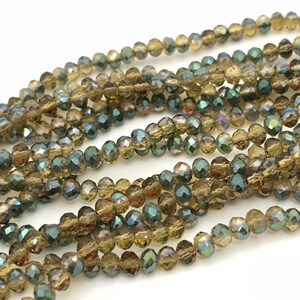 4mm Glass Rondelle Beads, Faceted Rondelle, Small Spacer Bead, Craft Beads, White Red Brown Black Green Gray Blue 21 Colors, 14" Inch, CH8-7 image 9
