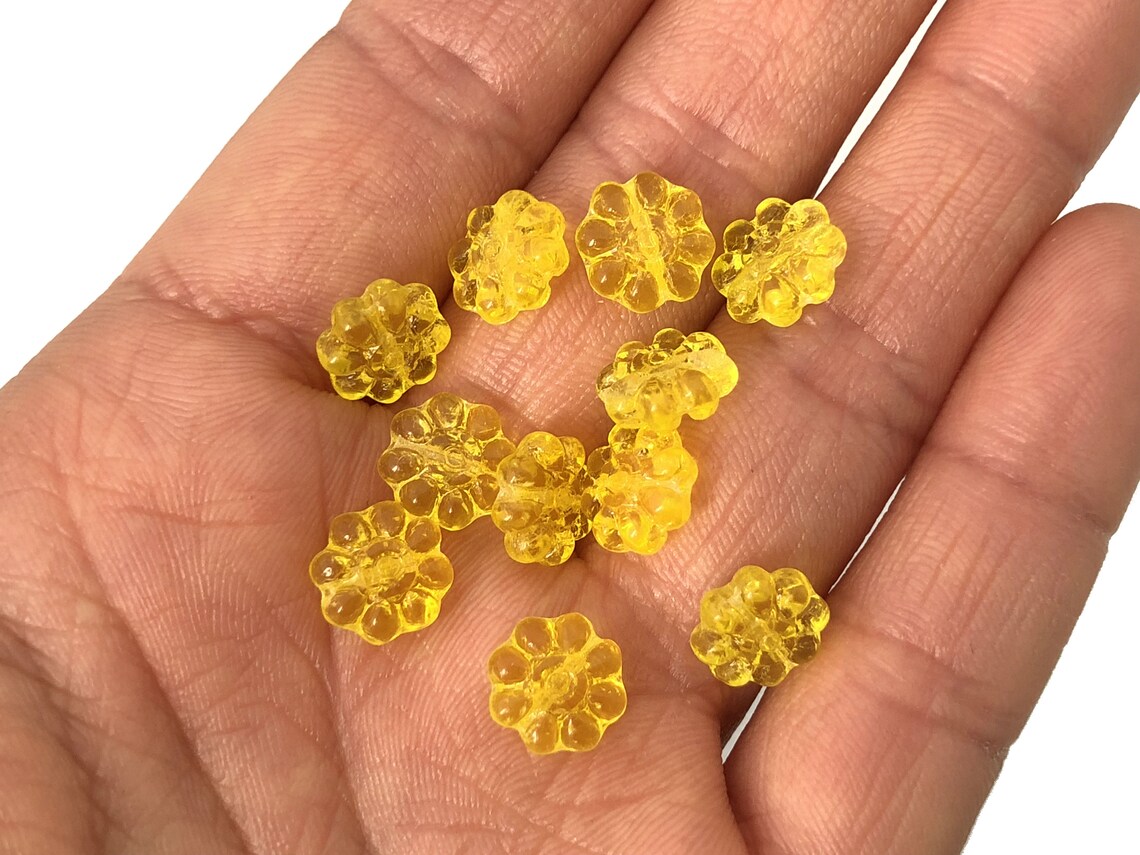 Bulk 50 Glass Flower Beads 8mm Czech Glass Beads Flower Etsy