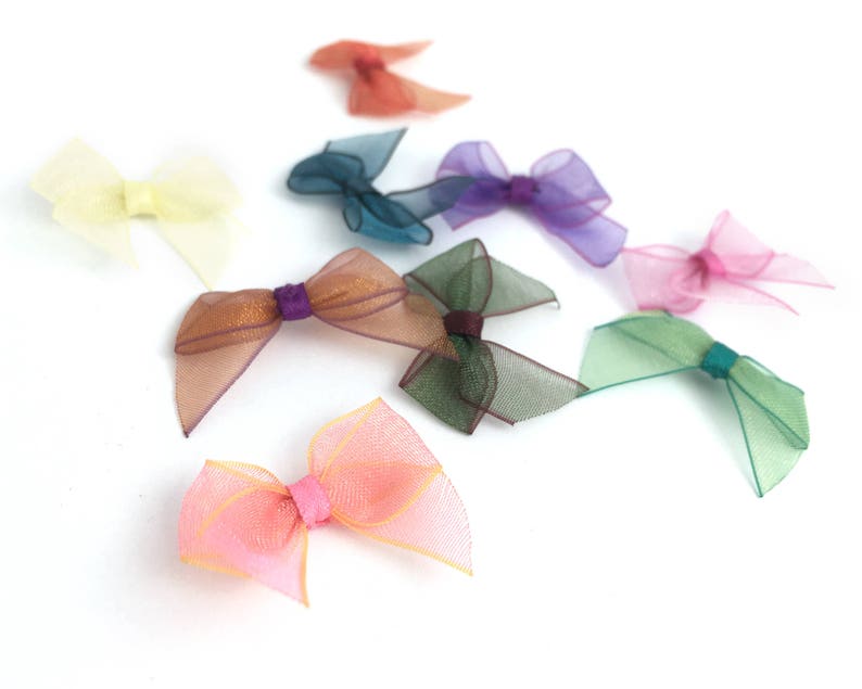 Organza Ribbon Bow Butterfly Bow Fabric Bow Mini Bow Tiny Etsy Australia