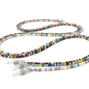 Multicolor Eyeglass Chain, Glasses Chain, Seed Bead Eyeglass Lanyard, Sunglass Chain, Reading Glass Chain, Gift For Her, EC034/35/36 LC2-4 image 1