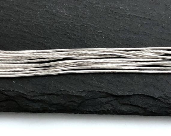 925 Silver Square Snake Chain, 0.7mm Italy Chain, Sterling Silver, Thin Silver Chain, Necklace Chain, Pendant Chain, 010, SB8-1