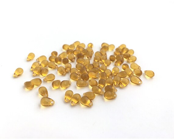Lot De 100 Perles Mini Gouttes En Verre De Bohème - 4mm - Port Offert - Idéal Création Bijoux