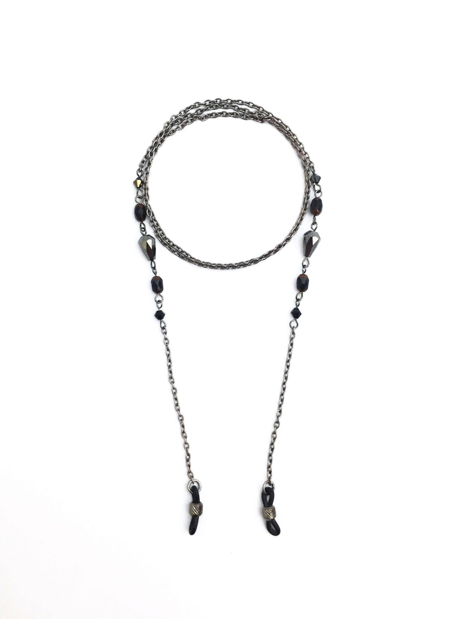 Black Eyeglass Chain Eyeglass Holder Necklace Lanyard Etsy