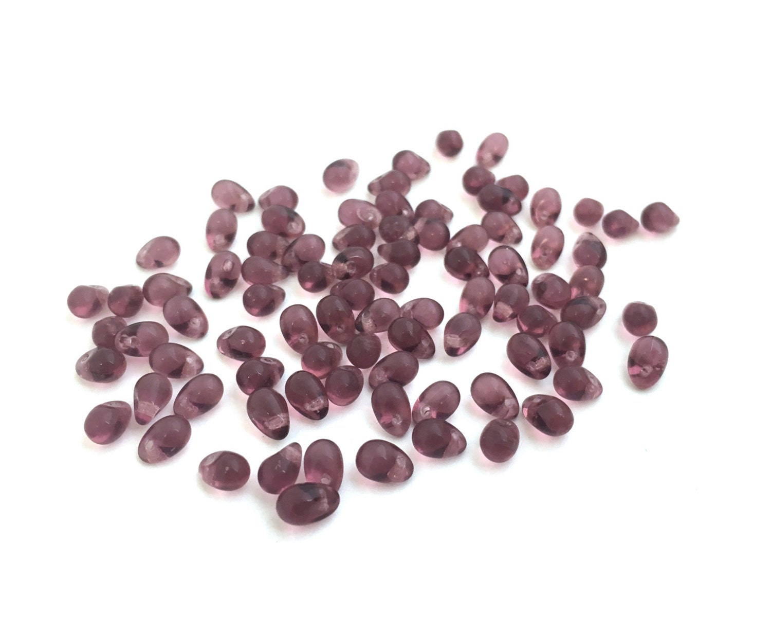100 Purple Teardrop Czech Glass Teardrop Bead 4x6 Teardrop Etsy