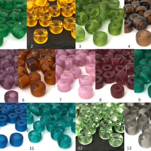 20 Large Hole Beads, 9mm Pony Beads, Macrame Bead, Big Hole Crow Bead, Czech Glass Bead, DIY Craft Bead, 6x9, 13 Colors, CH8-6
