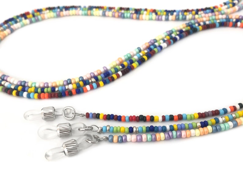 Multicolor Eyeglass Chain, Glasses Chain, Seed Bead Eyeglass Lanyard, Sunglass Chain, Reading Glass Chain, Gift For Her, EC034/35/36 LC2-4 image 8