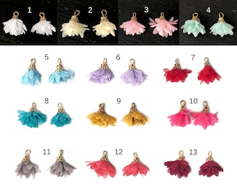 10 glands de fleurs, pendentif de pompon, charme de gland, charme de fleur, charme de collier, charme de bracelet, charme de boucle d’oreille, trouvailles de bijoux DE bricolage, 1-1/3