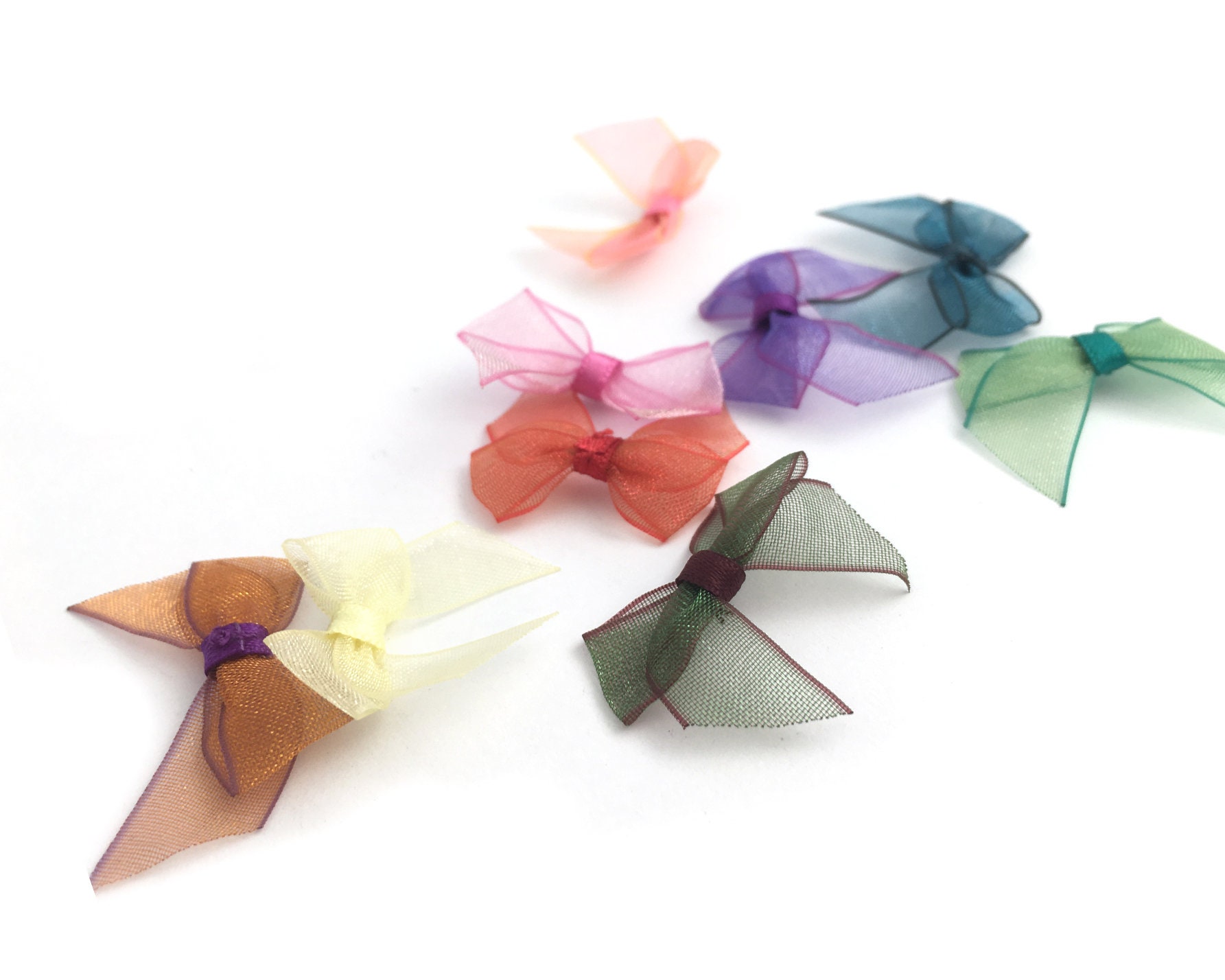 Organza Ribbon Bow Butterfly Bow Fabric Bow Mini Bow Tiny Etsy Australia
