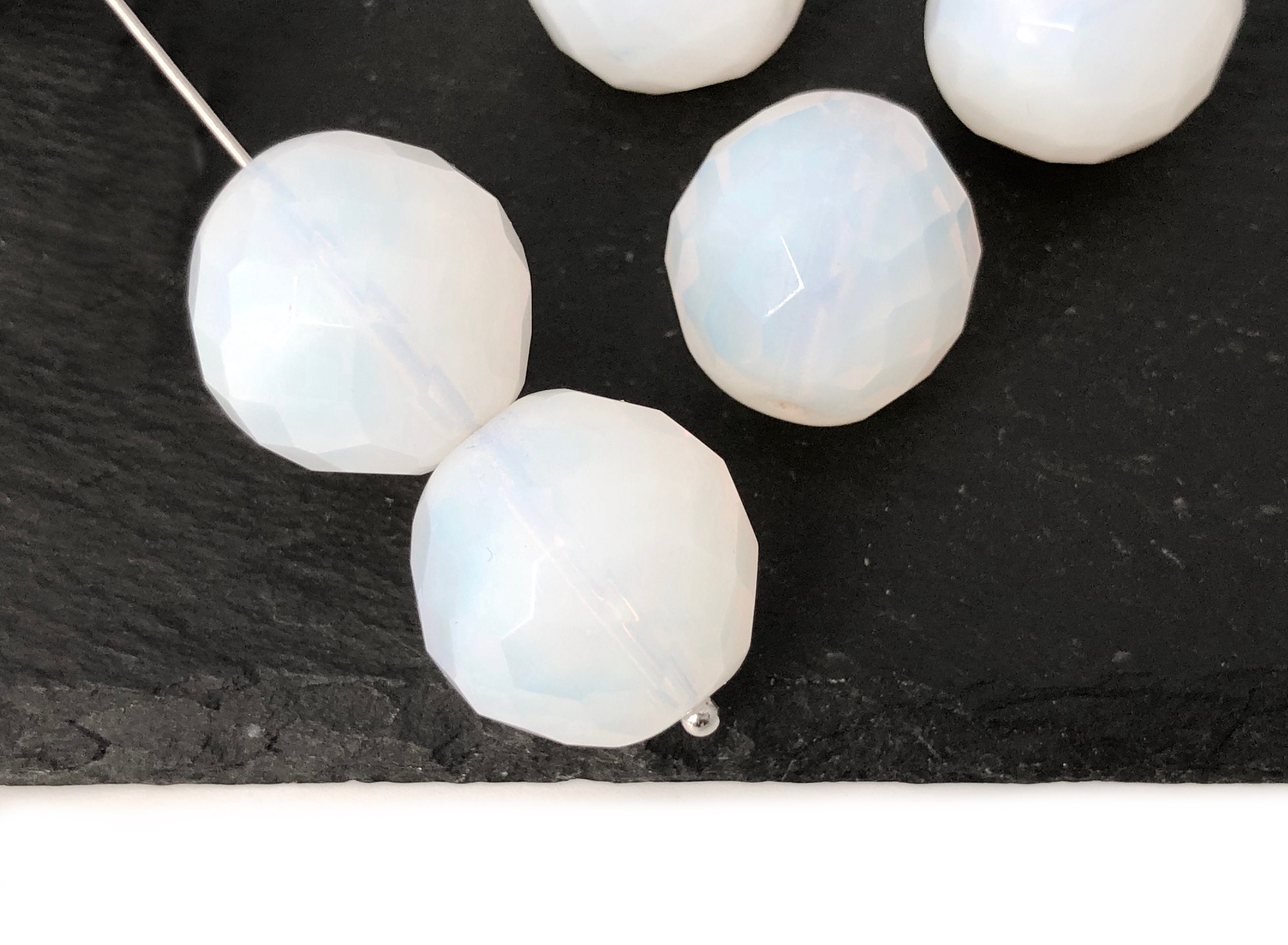 4pcs 18mm Fire Polished Bead 1447E Bohemian Beads Round Faceted Beads Chunky Beads Large Glass Beads Czech Glass Beads