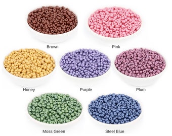 20g 6/0 Matte Seed Beads With Pearl Coating, Vintage Beads