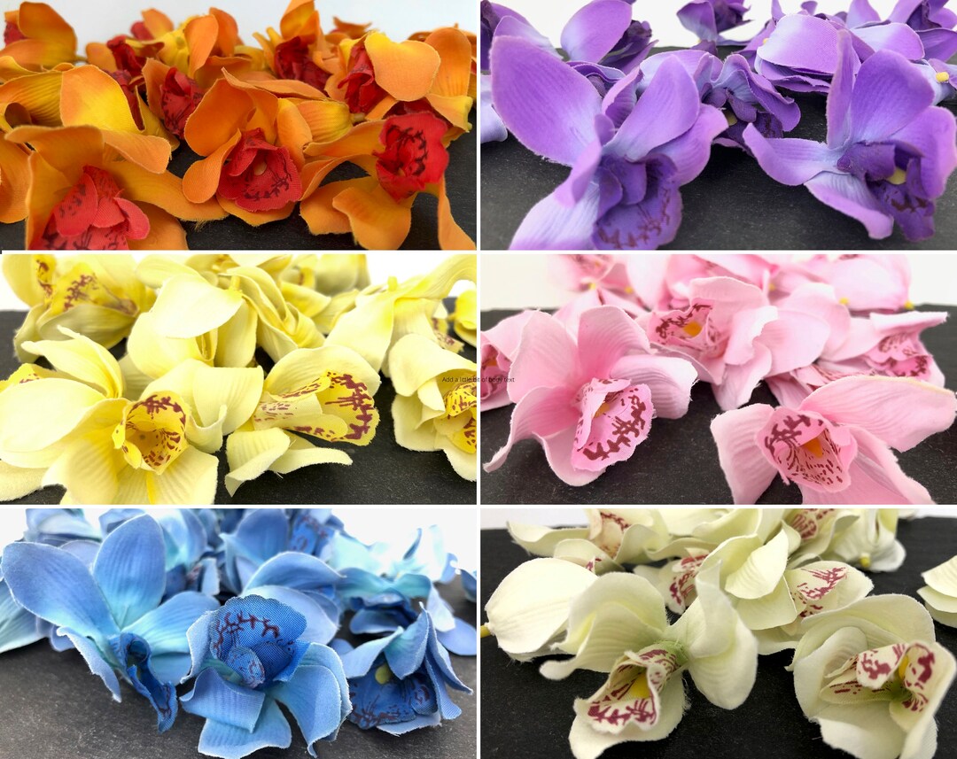 Bulk Fake Flower Heads, Silk Orchids, Wedding Bouquet Corsage Wreath