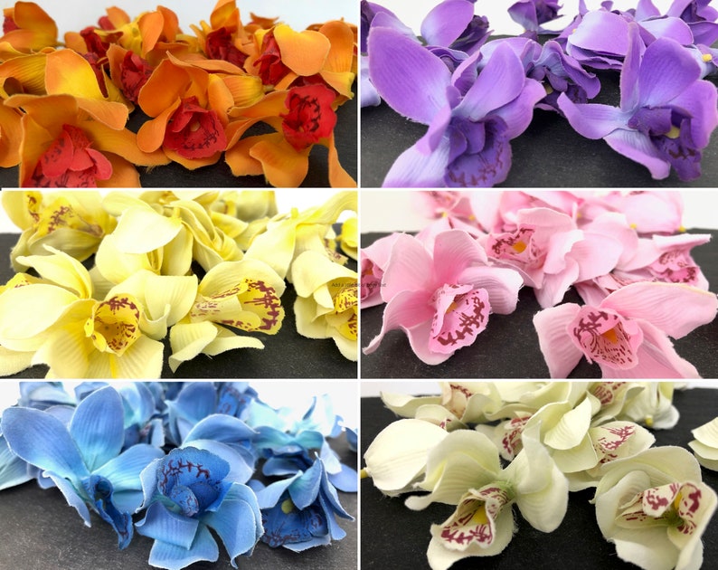 Bulk Fake Flower Heads Silk Orchids Wedding Bouquet Corsage Etsy