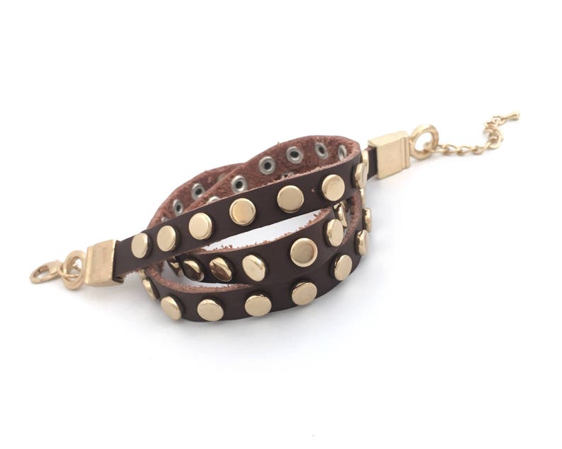 Women Leather Bracelet Leather Wrap Bracelet Stud Bracelet Etsy