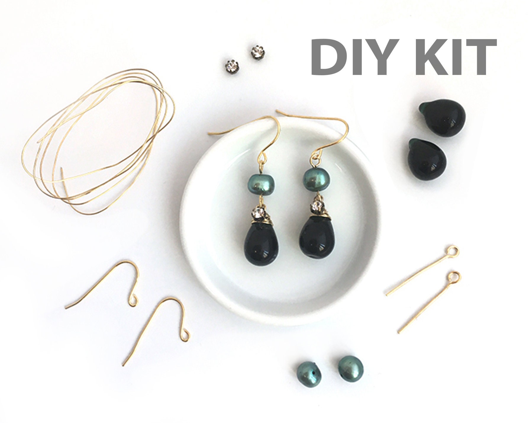 DIY Black White Patchwork Bead Crochet Necklace Kit Jewelry Making Kit Adult  Craft Supply Kit Bead Crochet Pattern Diy Craft Gift 
