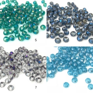 4mm Glass Rondelle Beads, Faceted Rondelle, Small Spacer Bead, Craft Beads, White Red Brown Black Green Gray Blue 21 Colors, 14" Inch, CH8-7 image 3