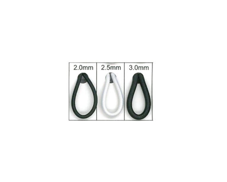 May include: Three black elastic hair ties in different sizes: 2.0mm, 2.5mm, and 3.0mm.