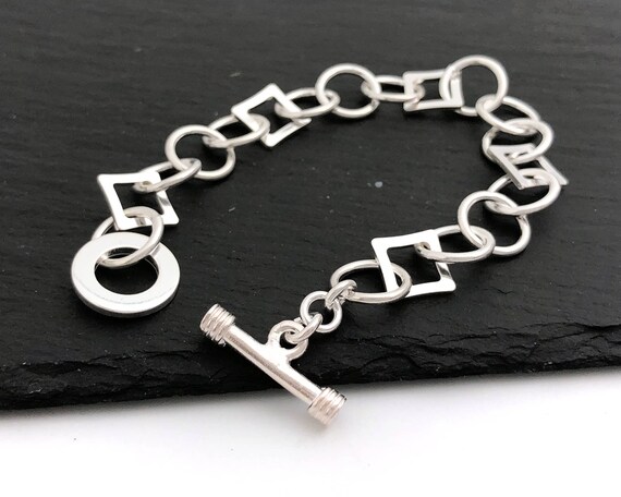ブレスレット LESS IS MORE silver toggle bracelet 925 Silver Bracelet, Toggle Bracelet, Link Chain Bracelet