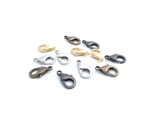 10//20//30x Large Rhodium Plated Lobster Clasps Parrot Claw Clips Jewelry Findings