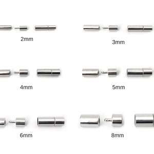May include: Set of six silver magnetic clasps for jewelry making, ranging in size from 2mm to 8mm.
