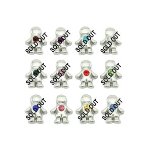 Boy Birthstone Floating Charm, fits Origami Owl Lockets image 1