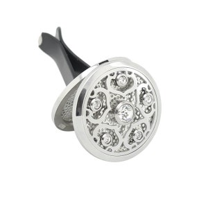 Silver Stainless Steel Car Diffuser Locket,  Aromatherapy, Essential Oil, Perfume, Car Deoderizer, 38mm