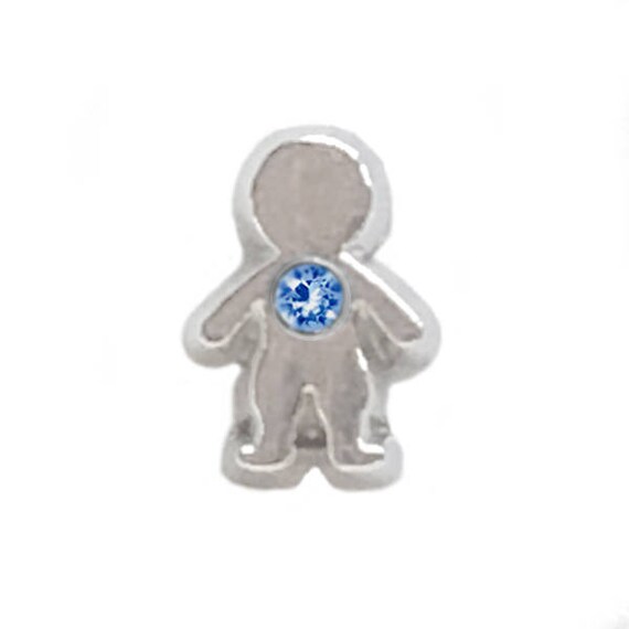 Boy Birthstone Floating Charm Fits Origami Owl Lockets