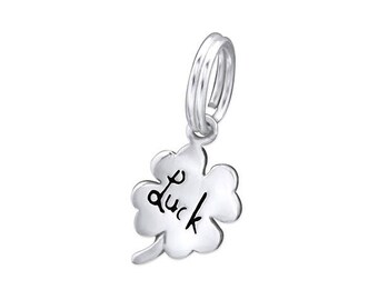 Silver Luck Shamrock Charm Dangle, fits Pandora Bracelets or Any Necklace or Charm Bracelet