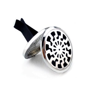 Silver Stainless Steel Car Diffuser Locket,  Aromatherapy, Essential Oil, Perfume, Car Deoderizer, 38mm