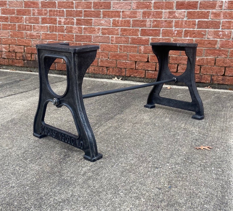 Cast Iron Bench/coffee Table Legs 2 Pack Industrial Embossed Etsy