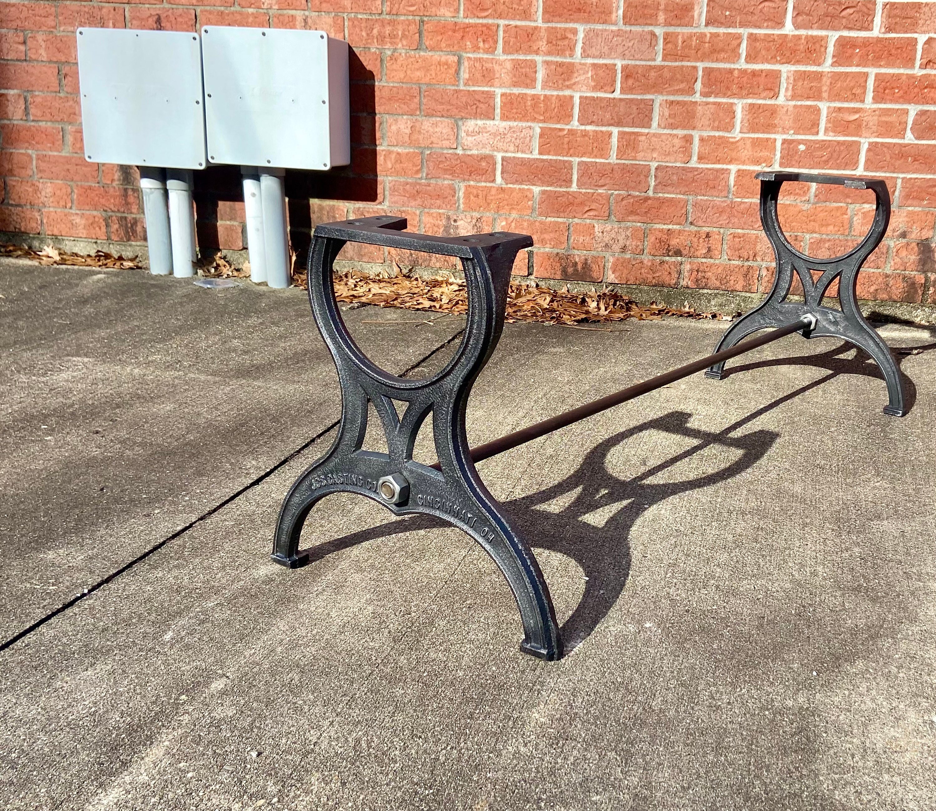 thumbnail image 2 of Home Soft Things 16" Cast Iron Metal Table Legs - Set Of 2, Black, Rustic, For Coffee Table/Bench 2 of 6
