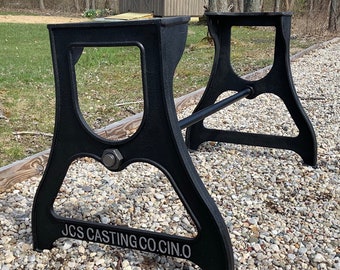 Cast Iron Dining Table legs 2 pack Industrial. JCS CASTING Co. DIY. Live edge, reclaimed, bases for wood, granite, concrete tops. Trestle