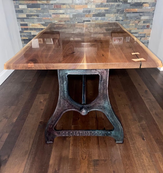 Limited Edition Prism Cast Iron Dining Table Legs Live Edge Ireland Prism Cast Iron Dining Table Legs, Cast Trestle Dining Table