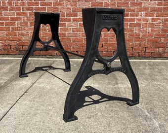 Cast Iron Dining Table Legs, Desk Base, Industrial design, Trestle