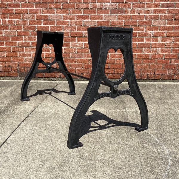 Cast Iron Dining Table Legs, Desk Base, Industrial design, Trestle