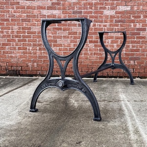 34” counter height Cast Iron table legs base Industrial cincinnati Ohio. Live edge, reclaimed, bases  wood, granite, concrete tops