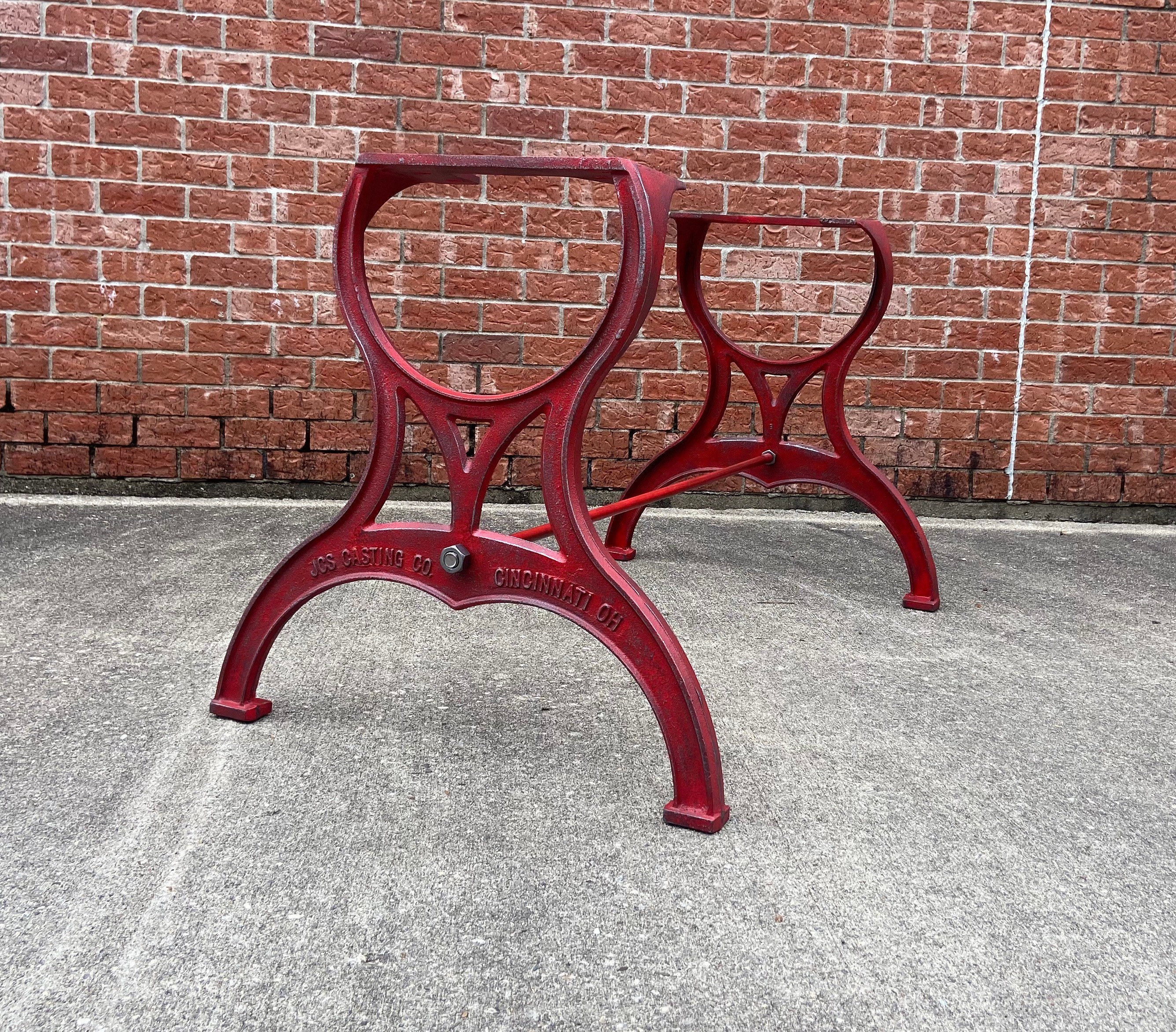 28 Dining Height RUSTIC RED Cast Iron Legs Bases Industrial