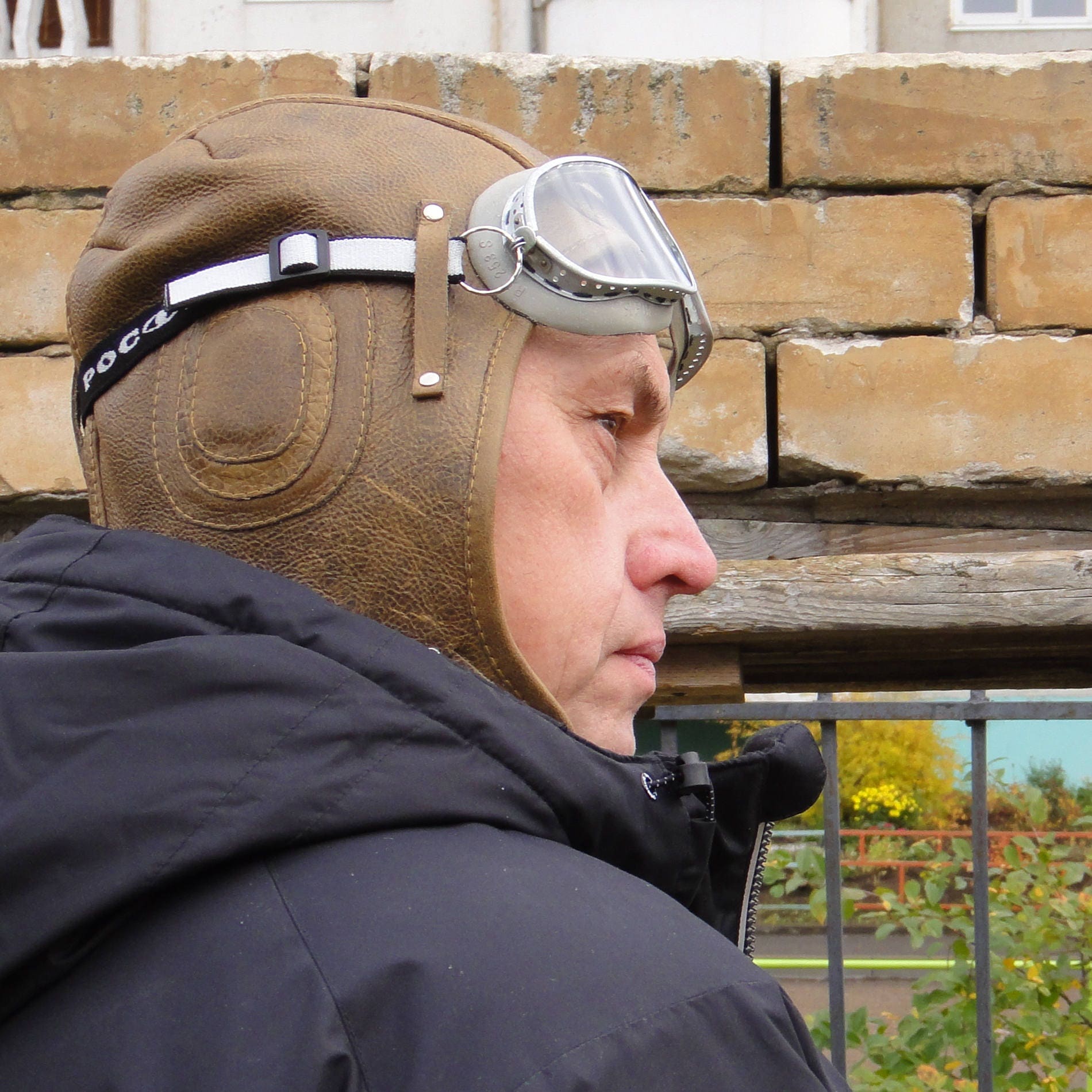 Leather aviator hat with goggles Pilot helmet Mens hat Etsy