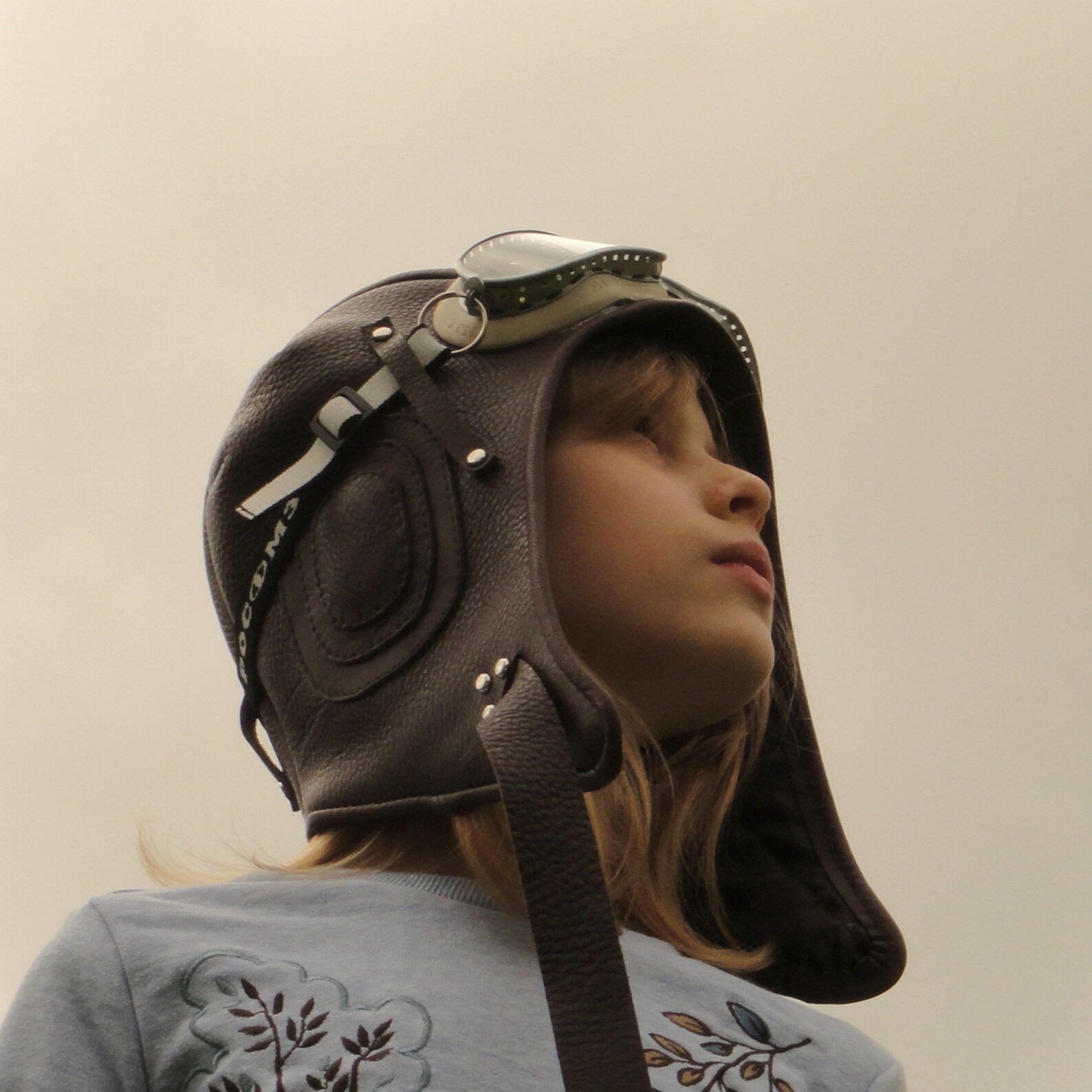 Pilot helmet Aviator Hat & goggles in natural leather Autumn Etsy