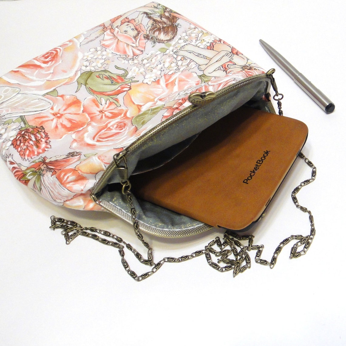 Kiss clasp purse in vintage style Fairycore bag Flower Etsy