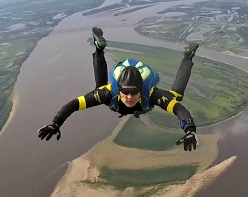 Parachute Helmet Soft in Black Leather Frap Hat Skydiving Etsy