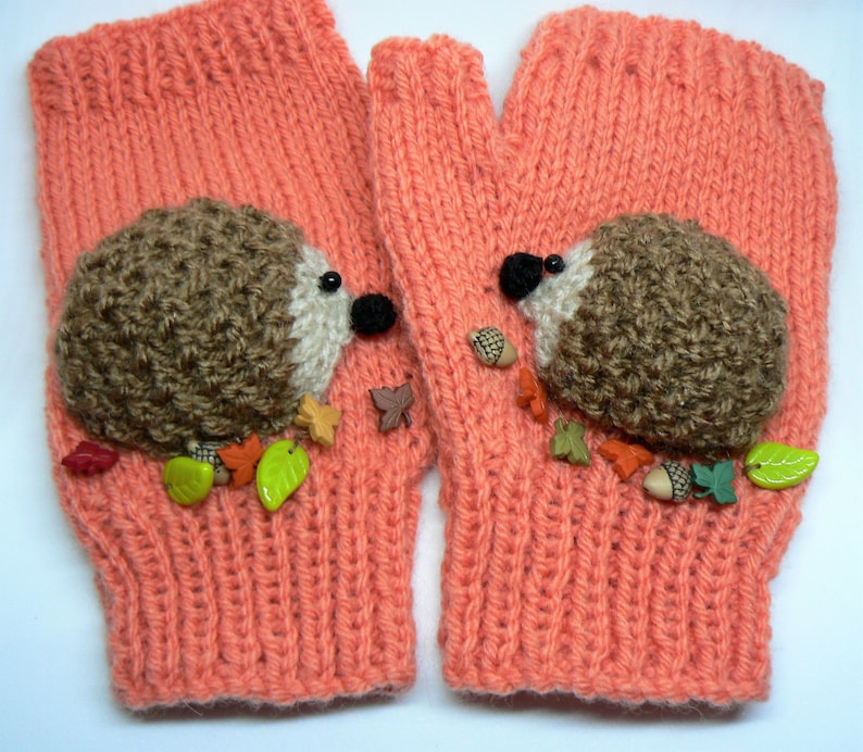 Hedgehog Mittens Knitting pattern Etsy España