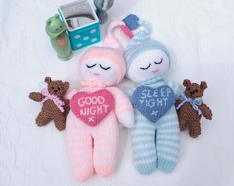 Loveheart Sleepytime Pals Knitting Pattern
