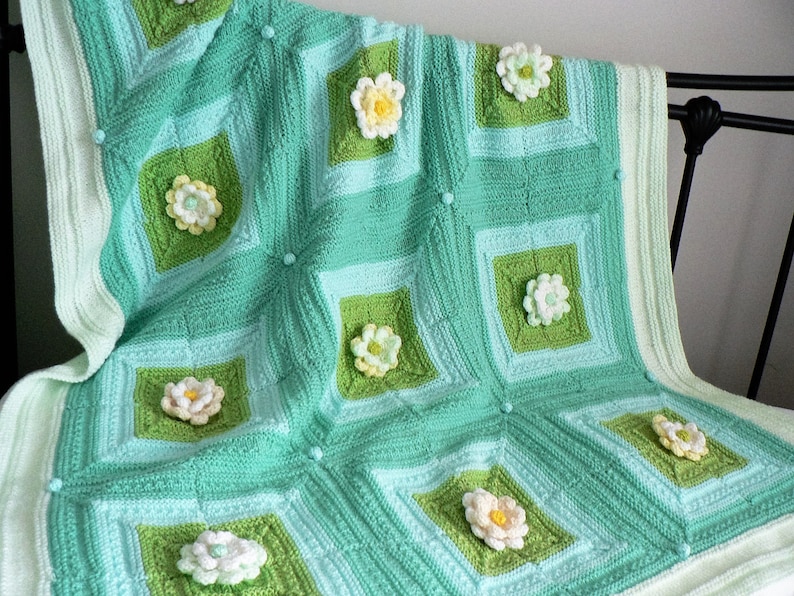 WATERLILY Blanket Knitting Pattern - Etsy