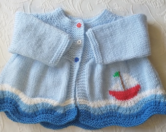 Sailing By baby jacket knitting pattern