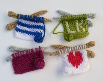 Knitting Pins - Knitted brooches Knitting pattern