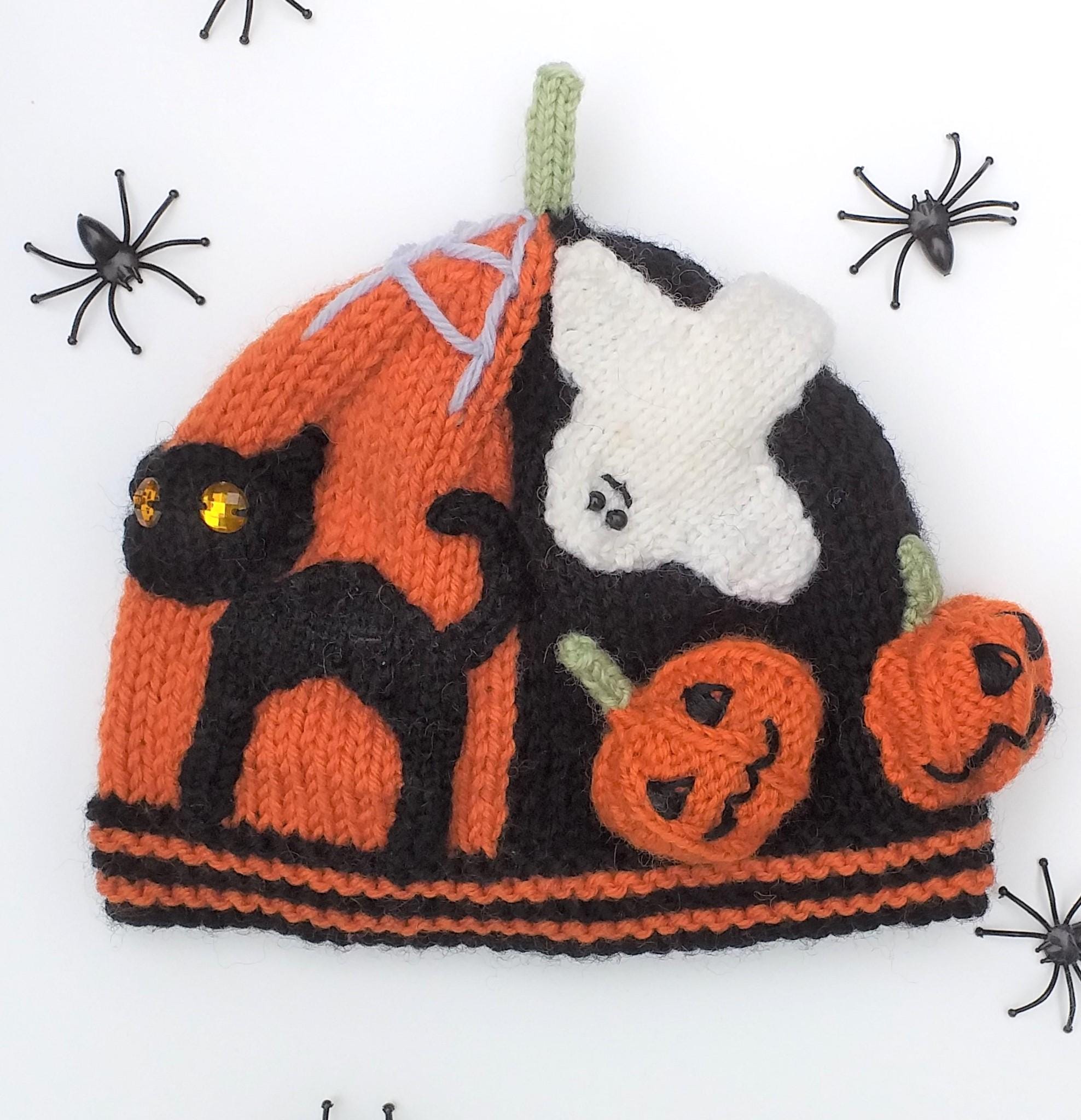 PUMPKIN PARTY Halloween Hat pdf knitting pattern