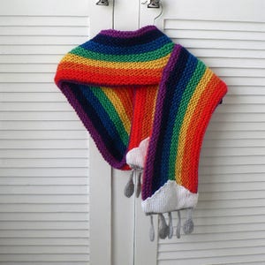 Knitting pattern Raindrops & Rainbows scarf image 1