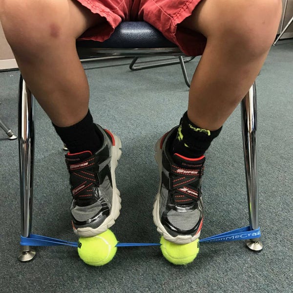 School / Home Sensory Fidget for the Feet ( Black Band / Neon Balls)